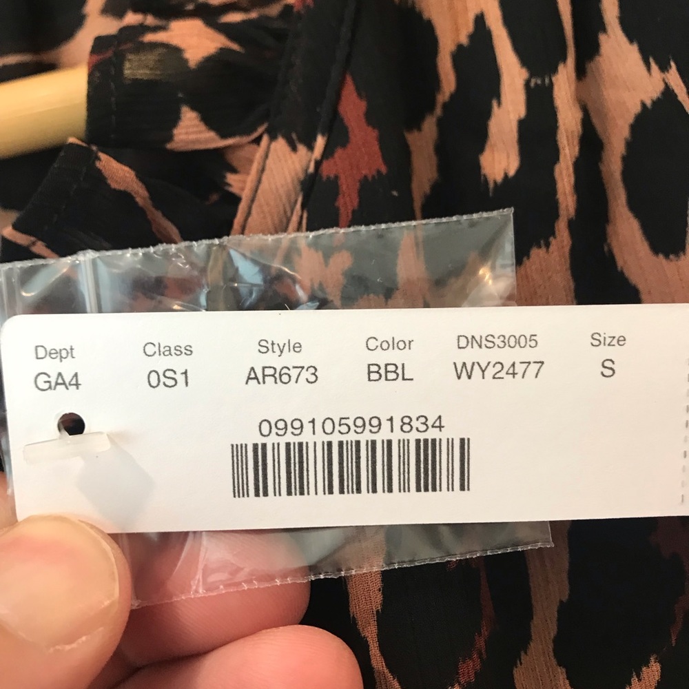 J Crew Tie-neck dress in leopard crinkle chiffon
